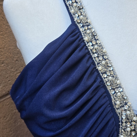 JS Boutique Navy Rhinestone Cocktail Dress - Picture 2 of 11